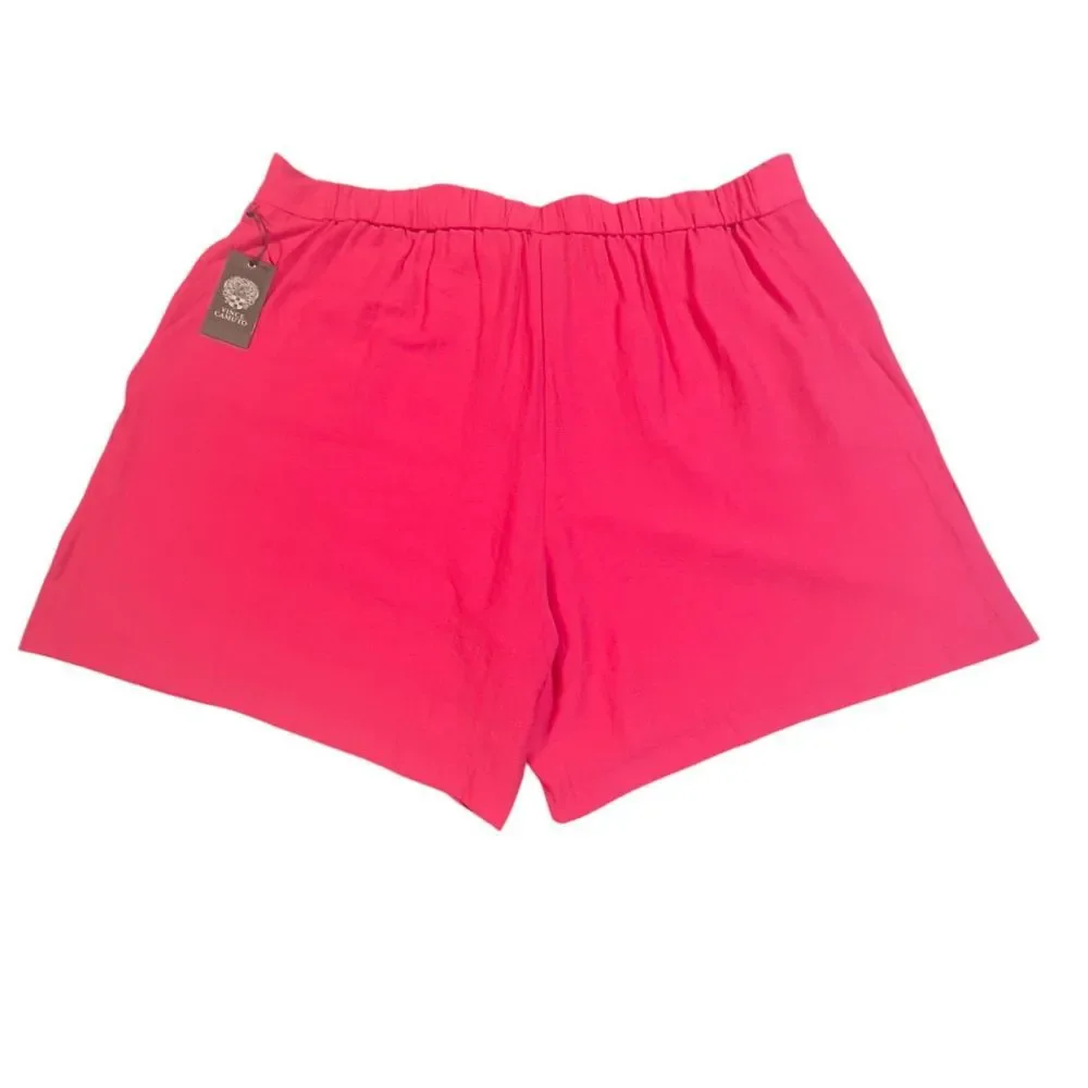 Vince Camuto Summer‎ Heat Shorts Size 20W Geranium Pink Crepe Flowy Relaxed NEW
